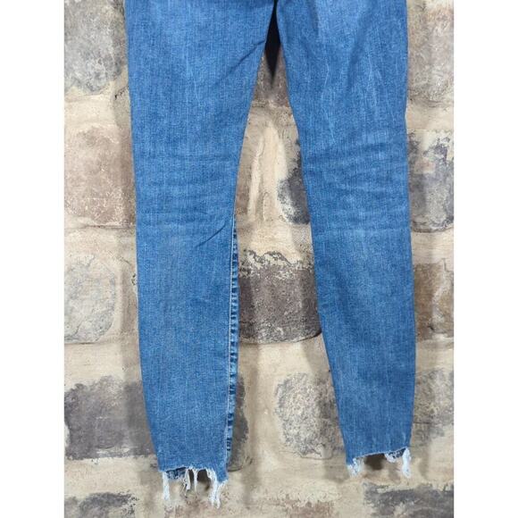 &denim Jeans Woman's Size 26 Super Skinny High Waist Ankle Length Distressed - Picture 7 of 13